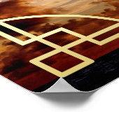 Art Deco Bruiloftsreceptie Welkom Voeg uw foto toe Poster (Hoek)