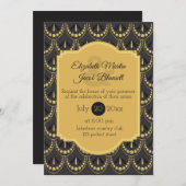  Art Deco Bruin en Gouden Bruiloft Kaart (Voorkant / Achterkant)