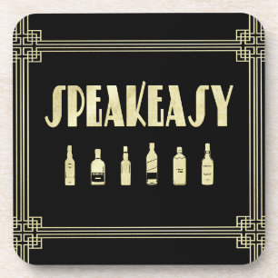 Art deco bruisende jaren 20 speakeasy-drankverbod bier onderzetter