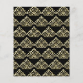 Art Deco Budget Black Wedding Uitnodiging (Achterkant)