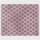 Art Deco Burgundy Silver Gray Scales Seashells Cadeaupapier (Vlak)