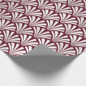 Art Deco Burgundy Silver Gray Scales Seashells Cadeaupapier (Hoek)