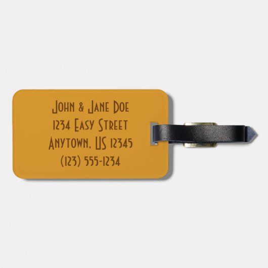 Art Deco Burl Wood Bagagelabel (Achterkant horizontaal)