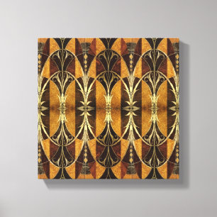 Art Deco Burl Wood Canvas Afdruk