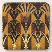 Art Deco Burl Wood Drankjes Onderzetter (Voorkant)