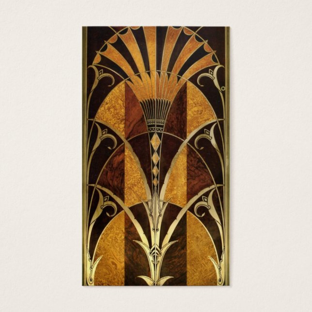 Art Deco Burl Wood Visitekaartjes (Voorkant)