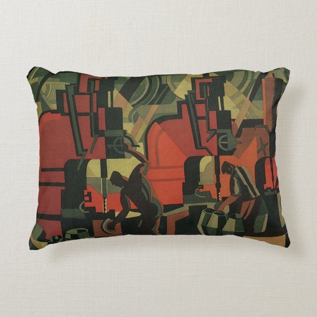  Art Deco Business Industrial Manufacturing Accent Kussen (Voorkant)