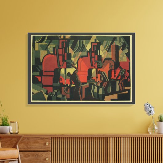 Art Deco Business Industrial Manufacturing Canvas Afdruk (Insitu (Woonkamer))