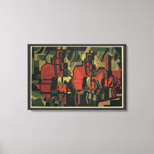  Art Deco Business Industrial Manufacturing Canvas Afdruk (Voorkant)