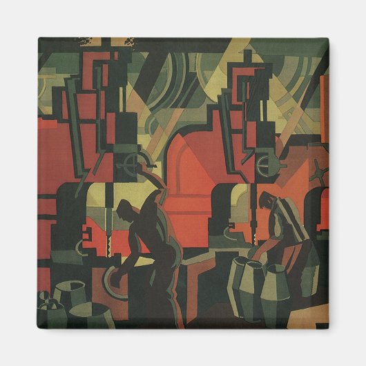  Art Deco Business Industrial Manufacturing Magneet (Voorkant)