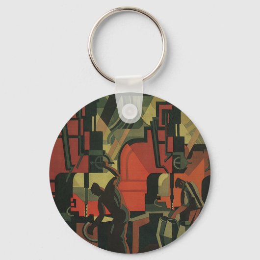 Art Deco Business Industrial Manufacturing Sleutelhanger (Voorkant)
