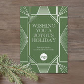 Art Deco Business Kerstmis Groen Sage Groen Feestdagenkaart