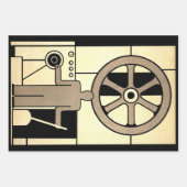Art Deco Business Wheel and Machine Worker Inpakpapier Vel (Voorkant)