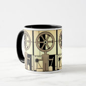 Art Deco Business Wheel and Machine Worker Mok (Voorkant links)