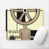 Art Deco Business Wheel and Machine Worker Muismat (Met muis)