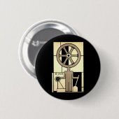 Art Deco Business Wheel and Machine Worker Ronde Button 5,7 Cm (Voorkant /achterkant)