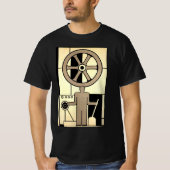 Art Deco Business Wheel and Machine Worker T-shirt (Voorkant)