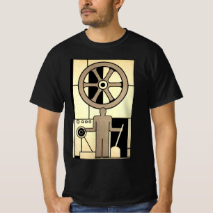  Art Deco Business Wheel and Machine Worker T-shirt