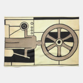  Art Deco Business Wheel and Machine Worker Theedoek (Horizontaal)