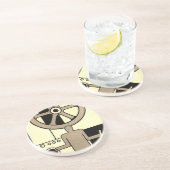 Art Deco Business Wheel and Machine Worker Zandsteen Onderzetter (Zijkant)