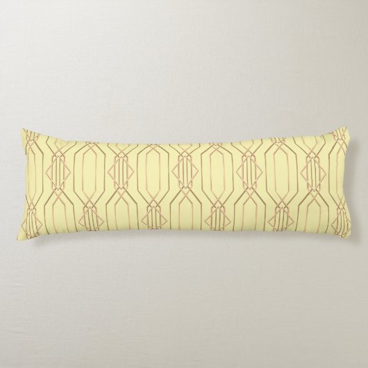 Art Deco Buttecream & Goud Lichaamskussen (Voorkant)