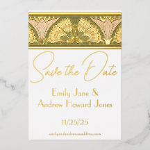 Art Deco Butterfly Calla Lily Bewaar de datum