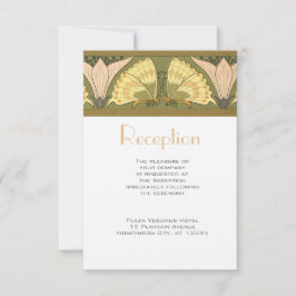 Art Deco Butterfly Calla Lily Wedding Kaart