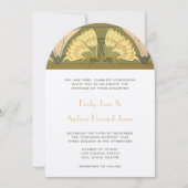 Art Deco Butterfly Calla Lily Wedding Uitnodiging (Voorkant)