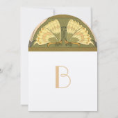 Art Deco Butterfly Calla Lily Wedding Uitnodiging (Achterkant)