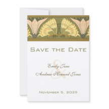 Art Deco Butterfly Calla Lily Wedding Uitnodiging