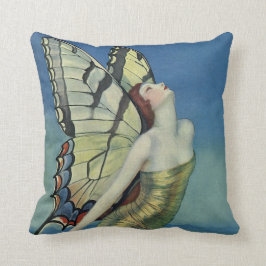 Art Deco Butterfly Girl Pillow Kussen