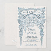 Art Deco Butterfly in Frame Wedding  Invitation Kaart (Voorkant / Achterkant)