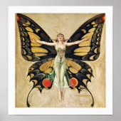 Art Deco Butterfly Lady Poster (Voorkant)