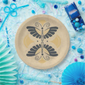 Art Deco Butterfly Motif Papieren Bordje (Feest)