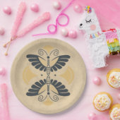 Art Deco Butterfly Motif Papieren Bordje (Feest)
