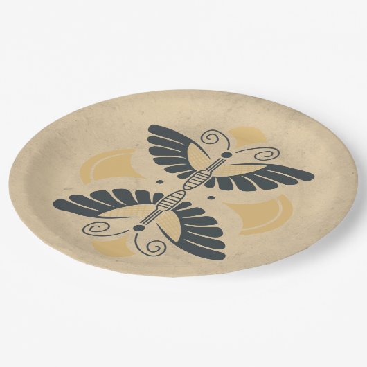 Art Deco Butterfly Motif Papieren Bordje (Gekanteld)