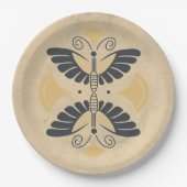Art Deco Butterfly Motif Papieren Bordje (Voorkant)