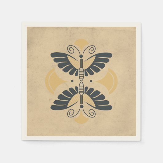  Art Deco Butterfly Motif Servet (Voorkant)