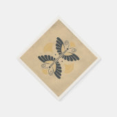  Art Deco Butterfly Motif Servet (Hoek)