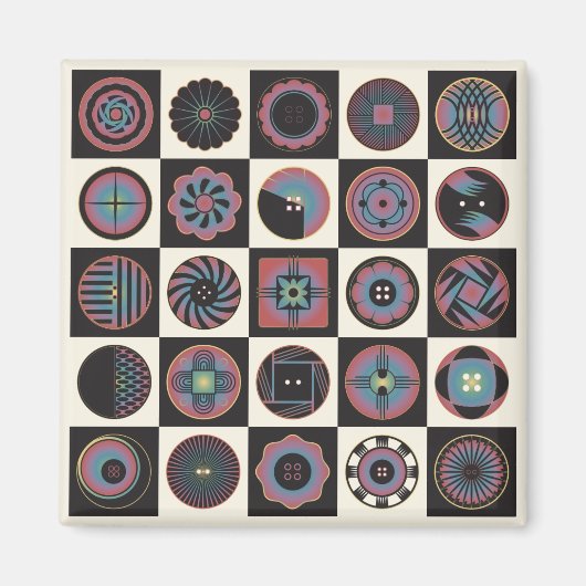 Art Deco Buttonnen magneet (Voorkant)