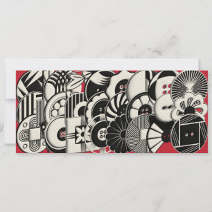 Art Deco Buttonnen Platte Kaart