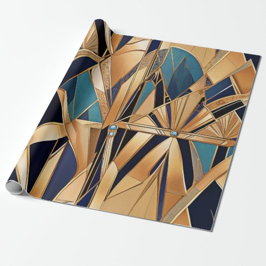 Art Deco-cadeaupapier Cadeaupapier (Uitgerold)
