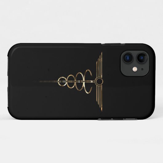 Art Deco Caduceus Case-Mate iPhone Case (Achterkant (horizontaal))