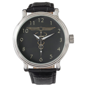 Art Deco Caduceus Horloge