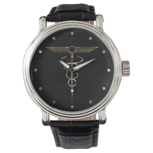 Art Deco Caduceus Horloge