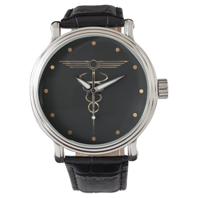 Art Deco Caduceus Horloge (Voorkant)