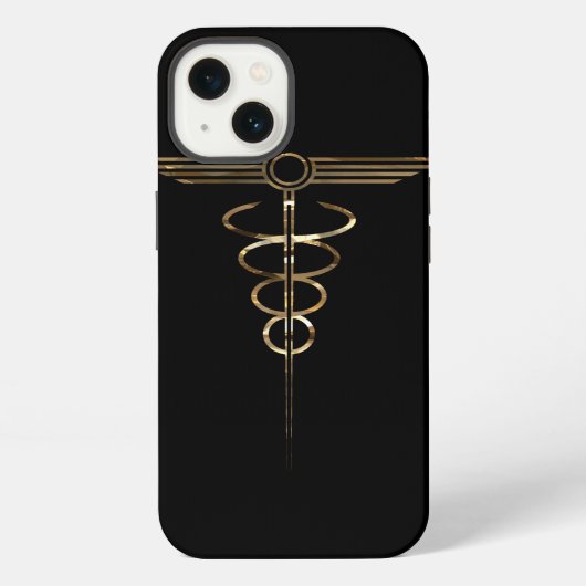 Art Deco Caduceus iPhone Hoesje (Achterkant)