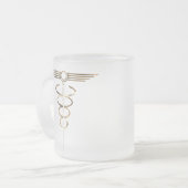 Art Deco Caduceus Matglas Koffiemok (Voorkant links)