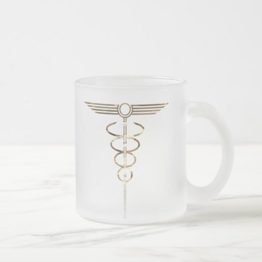 Art Deco Caduceus Matglas Koffiemok (Rechts)