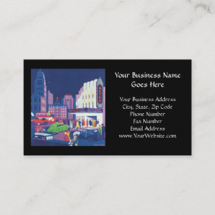 Art Deco Calcutta City Theater Scene High Contrast Visitekaartje